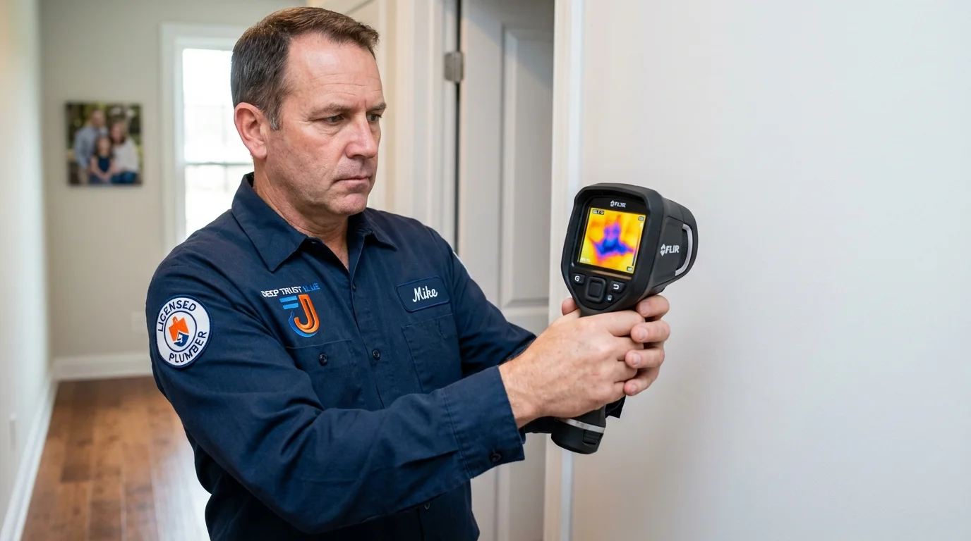 Thermal imaging leak detection by Johns Plumbing LLC in Stockbridge